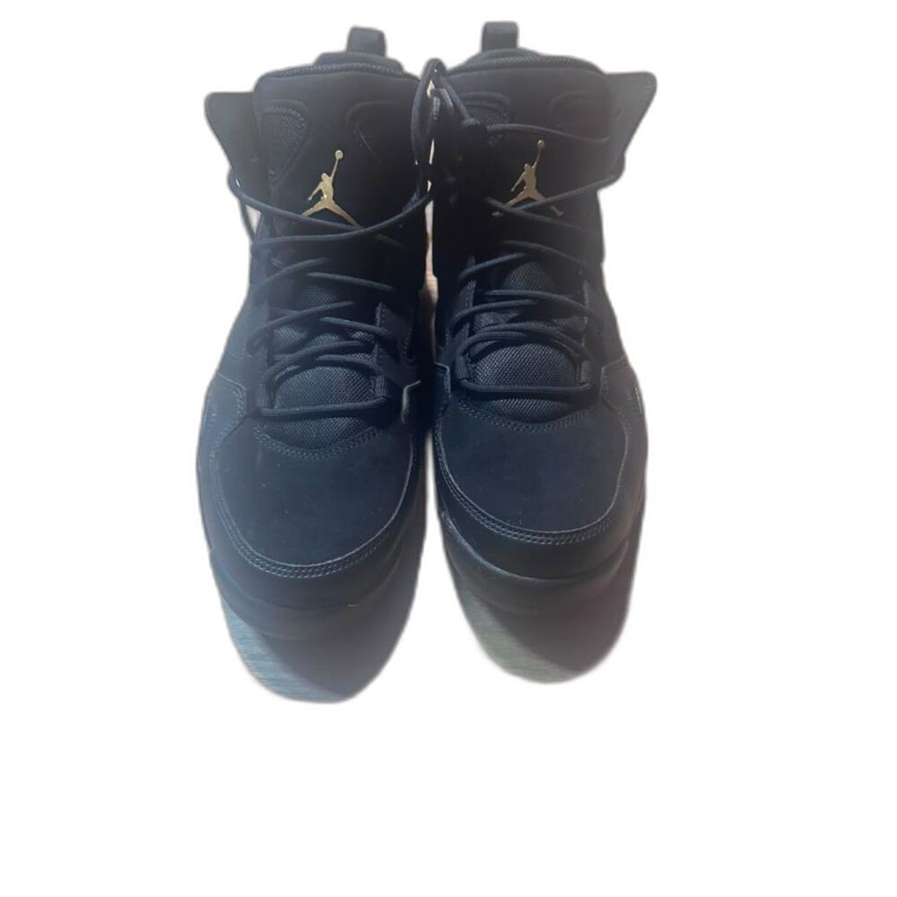 Nike Air Jordan Black High Top Sneakers Gold Jumpman Men's Size 8.5
